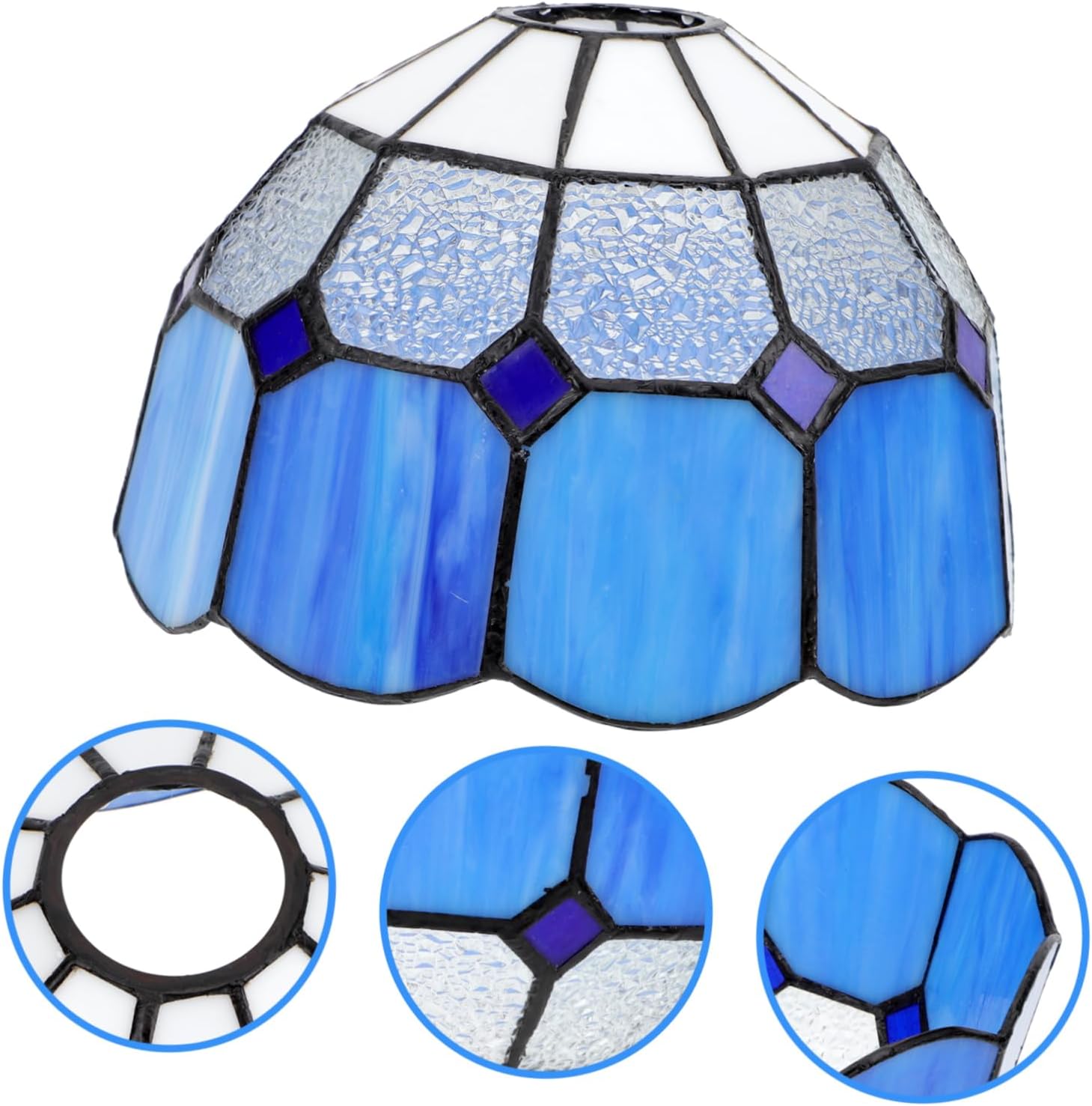 DOITOOL Unique Glass Lamp Shade for Bedroom Living Room Modern Design Light Accessory Use