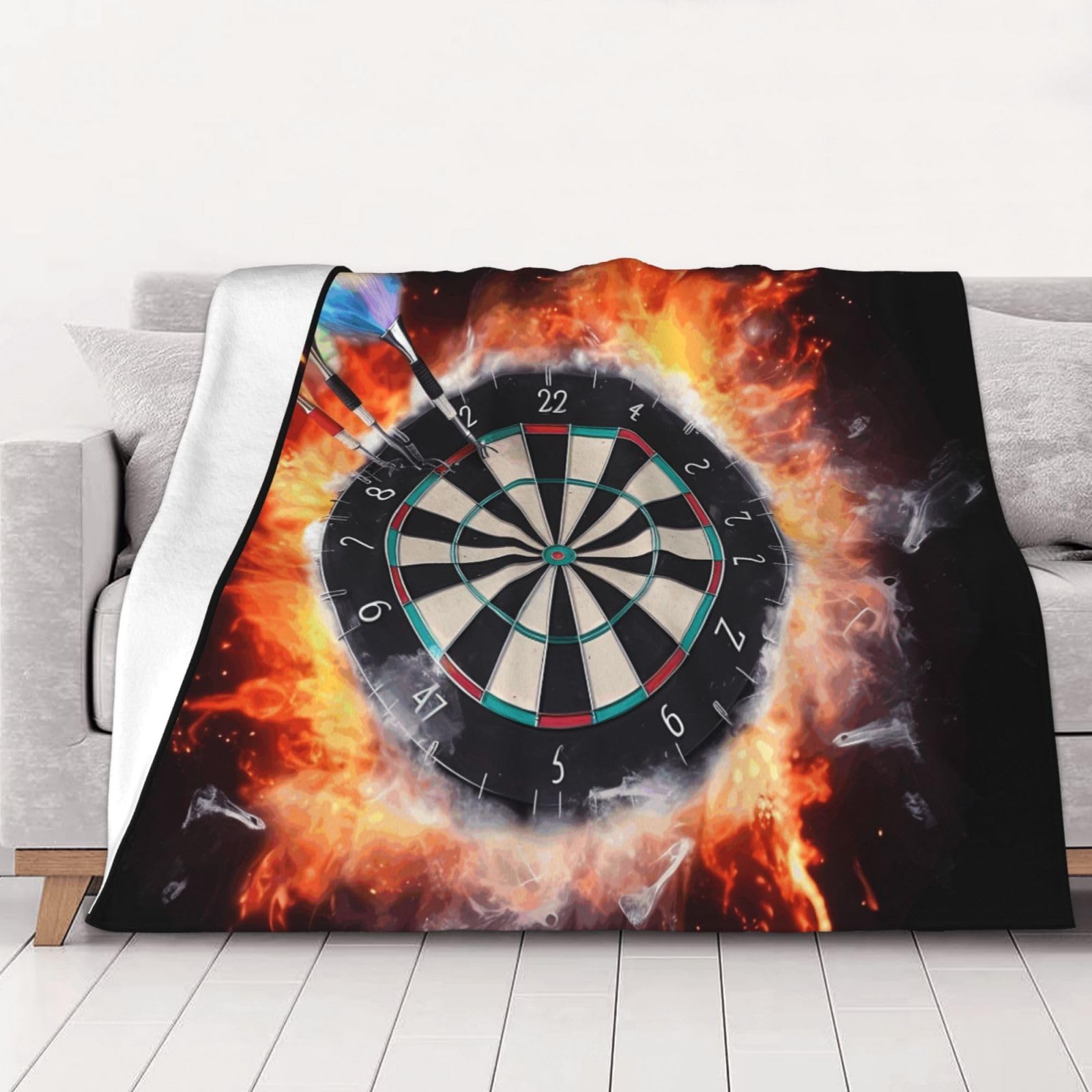 PAQOLSMCKR Bed Blankets 80"x60" Lightweight Flannel Blankets Dart Board Throw Blanket for Sofa Super Soft Warm Fleece Blanket for Couch Travel Camping