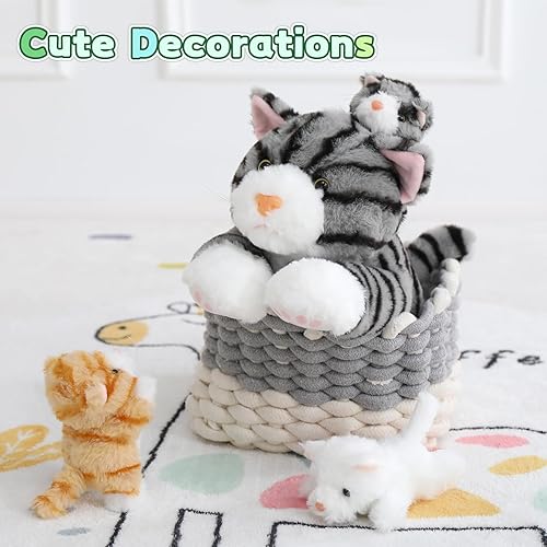 Vista 44 de Muiteiur Animal de peluche de tortuga marina, suave juguete de peluche con 3 bebés, vida marina de peluche azul para niños y niñas (azul)