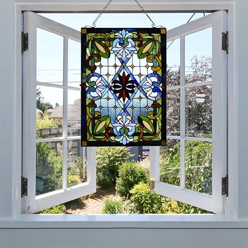 Fine Art Lighting JP92N Buntglas-Fensterplatte, Glas, blau, 20" x 29" Cover