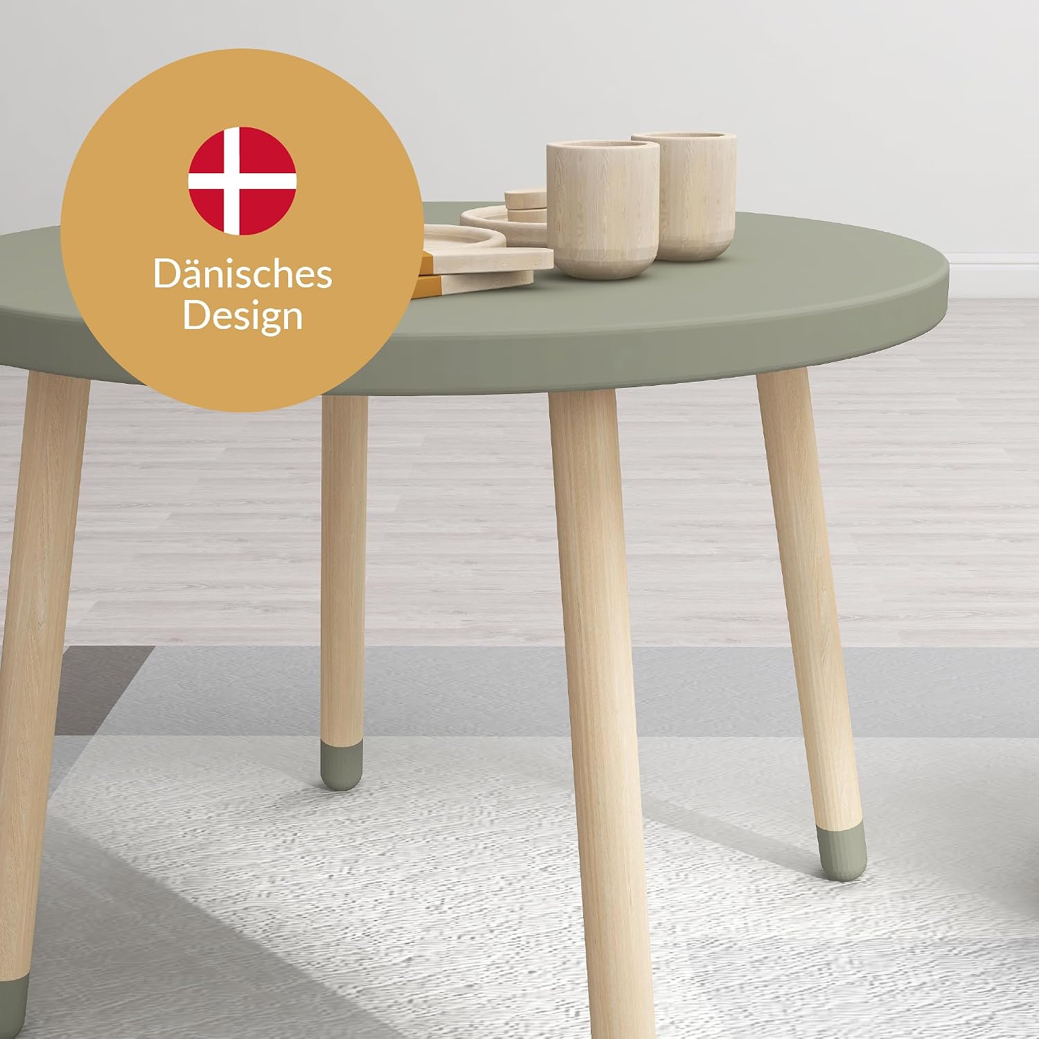 Nordic Factory Children's Table Dots Natural Green