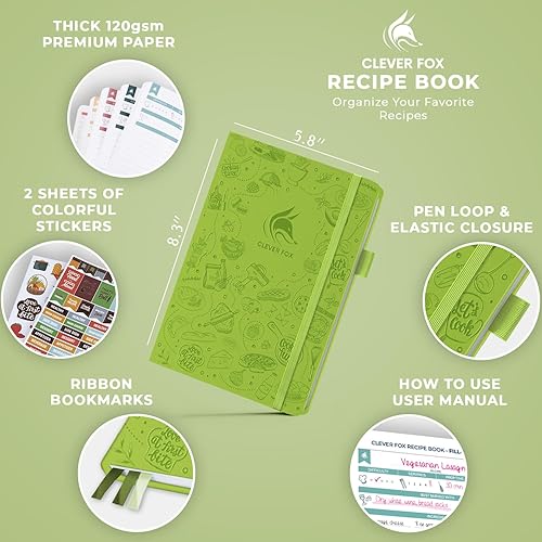 Vista 121 de Clever Fox cuaderno de recetas A5 Gris