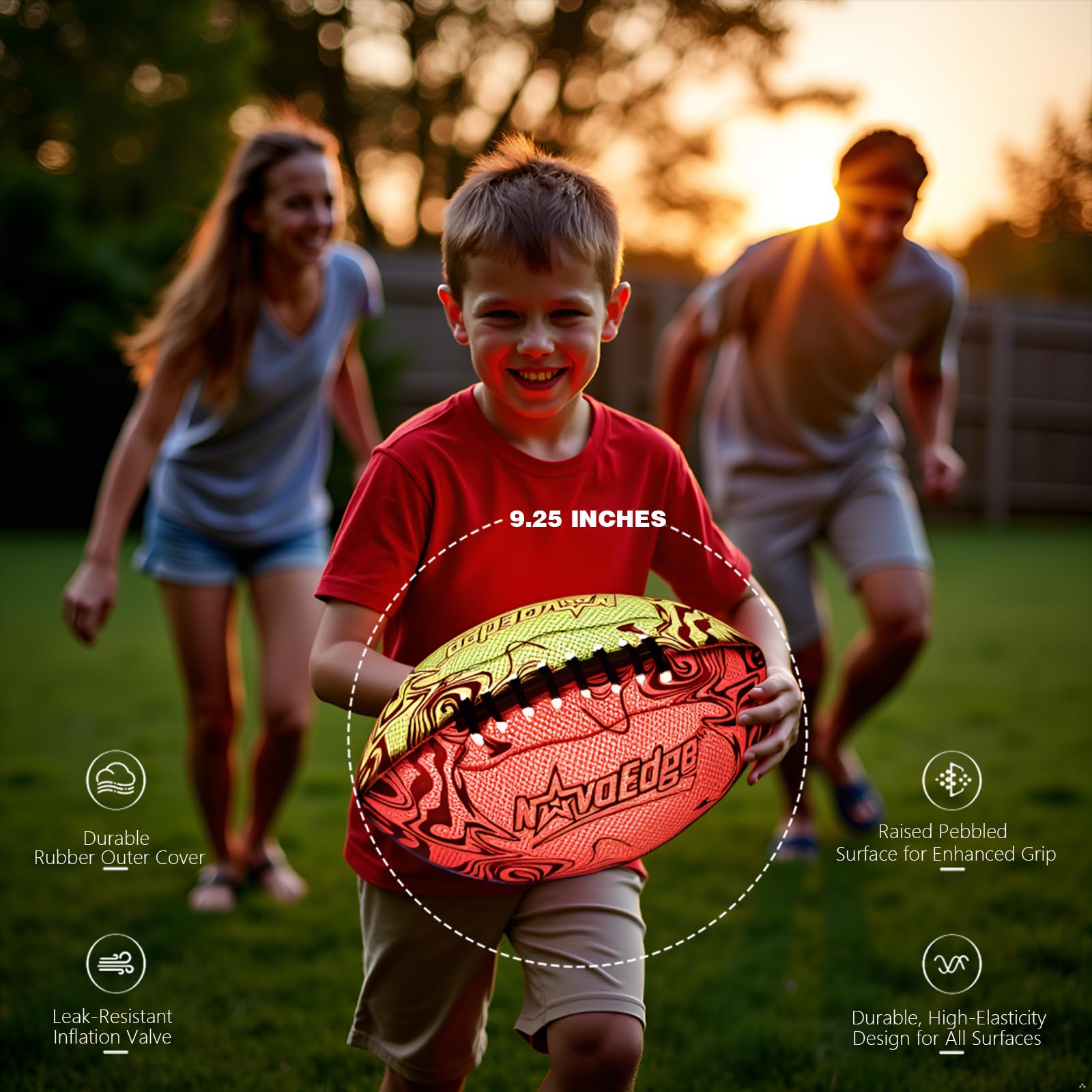 Balón de fútbol LED, resistente al agua, incluye bomba