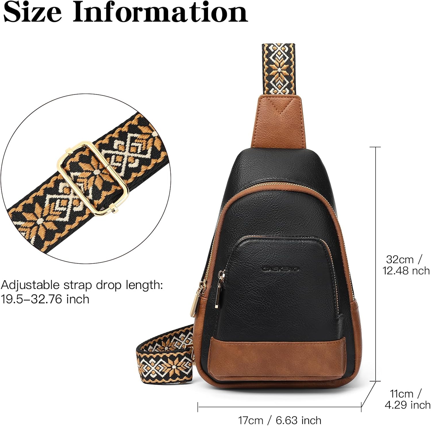 GAEKEAO Small Crossbody Sling Bag for Women Trendy Crossbody Purse Vegan Leather Fanny Packs Chest Bag Backpack - Image 4