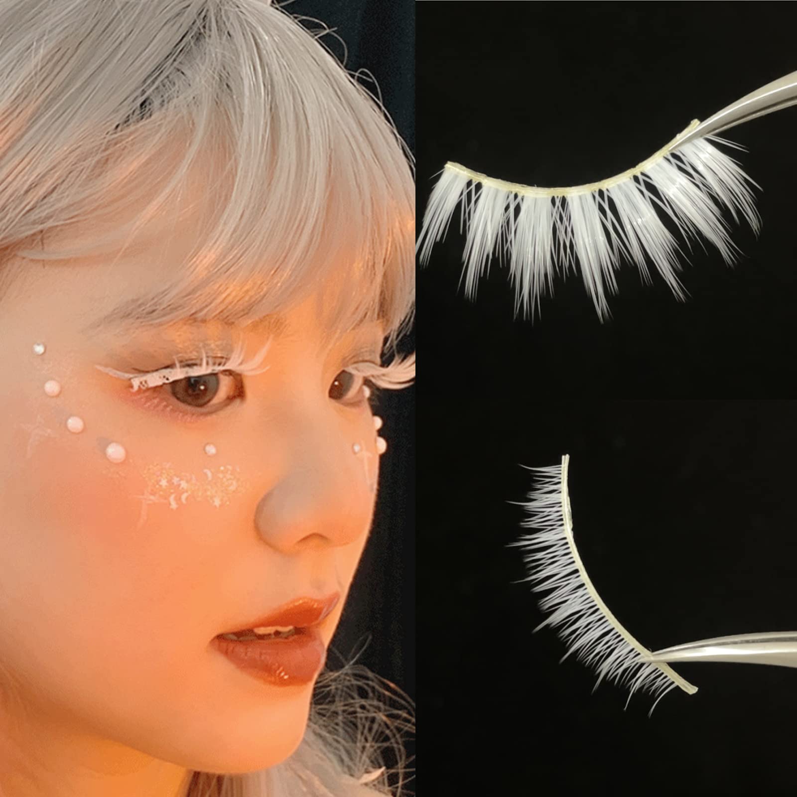Amazon | nalaina 白いつけまつげ 白つけまつげ ナチュラル つけまつ毛