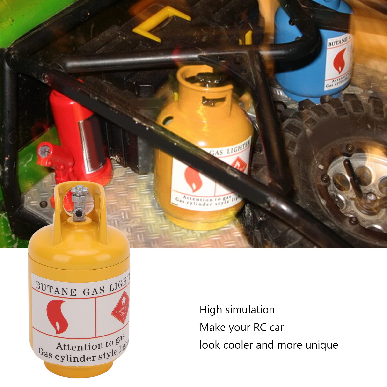 VGEBY Mini estintore, estintore per Auto RC, Decorazione ad Alta Simulazione RC Simulazione per Auto 1/10 (Giallo) Modello Accessori Giocattolo Modello