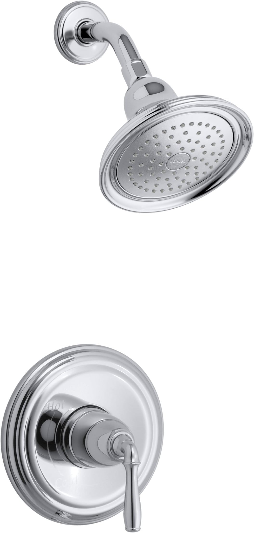 TS396-4-CP Devonshire(R) Rite-Temp(R) Shower Valve Trim with Lever Handle And 2.5 gpm Showerhead, Polished Chrome