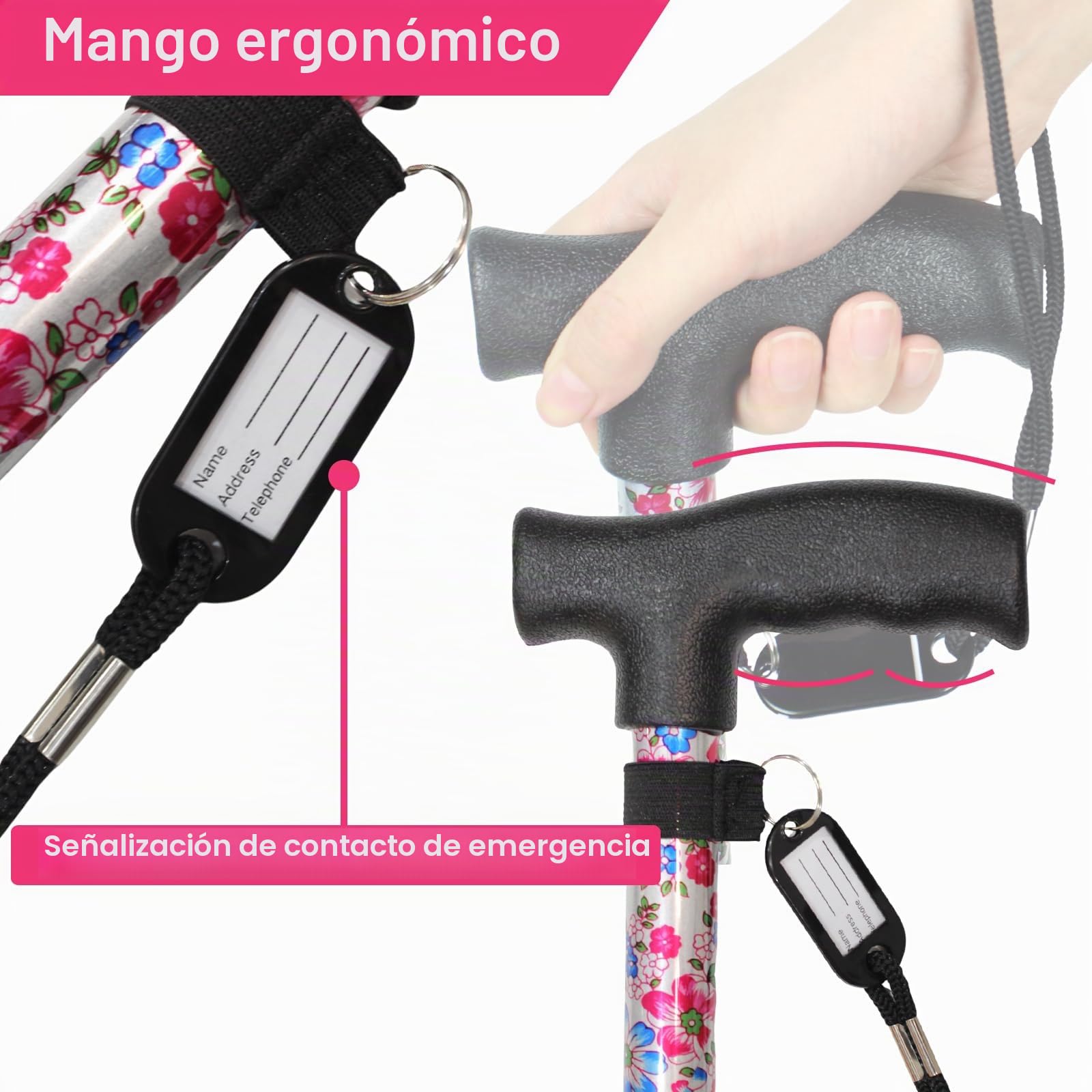 BeGrit Bastones para Mayores 57-95cm Bastón para Hombres y Mujeres Baston Anciano Portatil Mujer Autónomo Bastón Extensible para Caminar Ajustable Regulable Regalos para Personas Mayores y Adultos