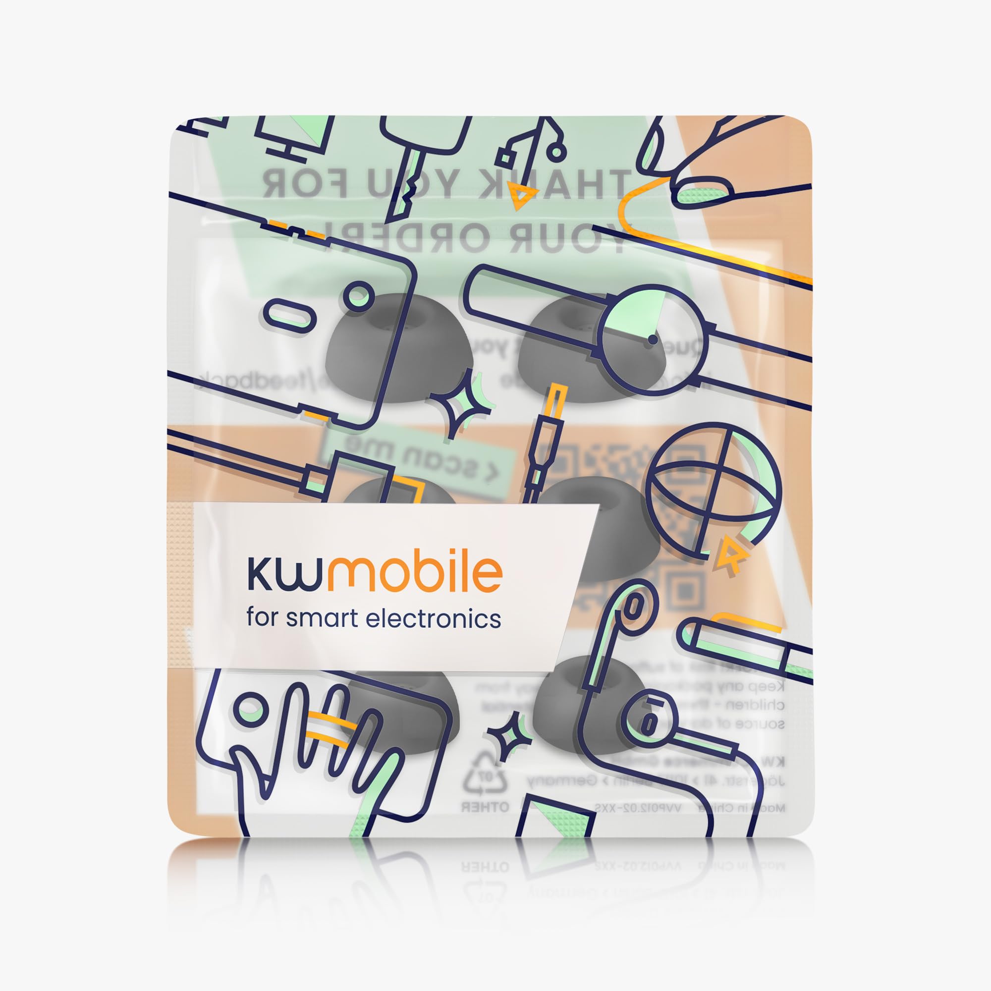 kwmobile 6x silikonowe końcówki do JBL Tour Pro 3 - wymienne wkładki douszne w 3 rozmiarach - końcówki do słuchawek dousznych - czarne wymienne poduszki