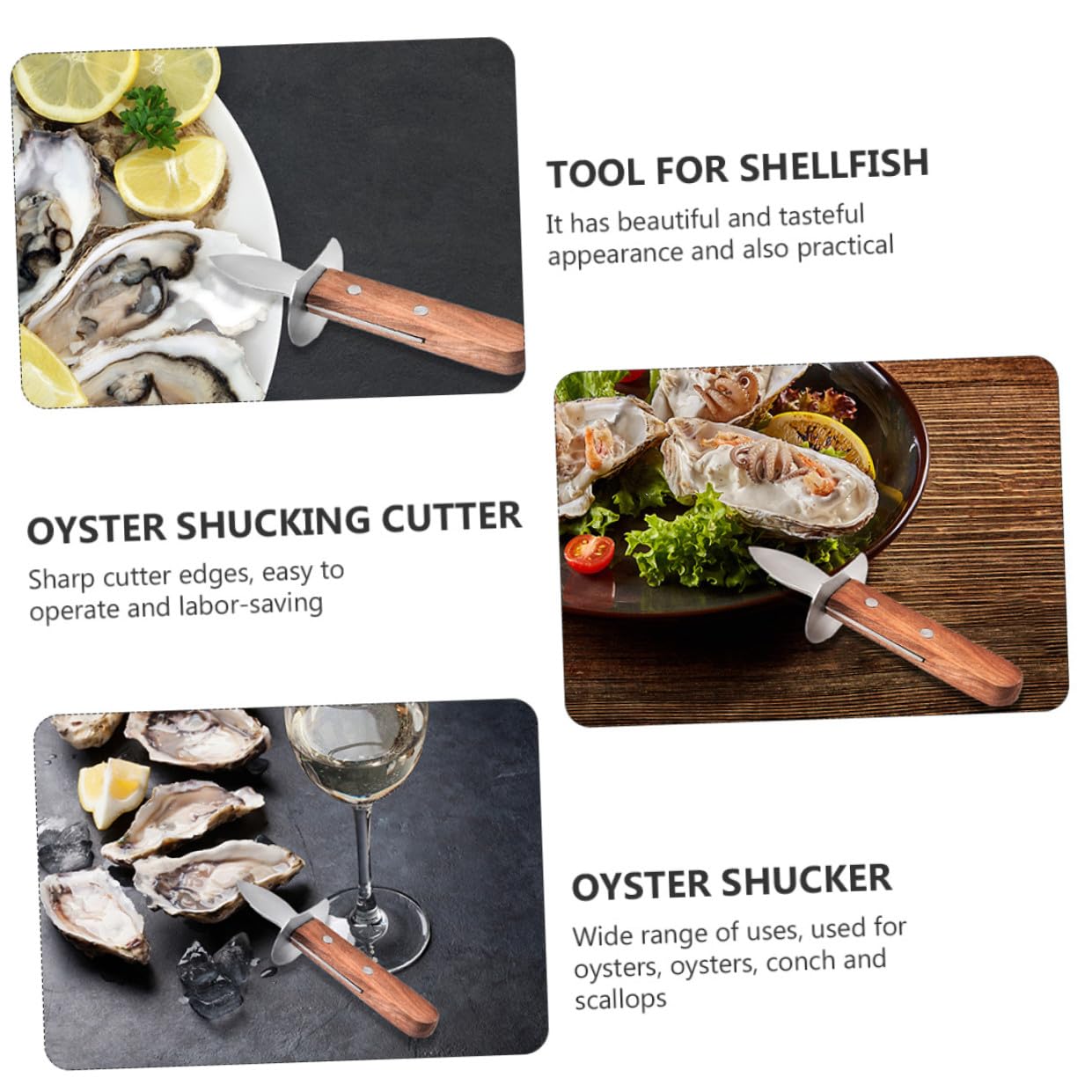 Amosfun 3 Pezzi In Acciaio Inossidabile Strumento Per Aprire Le Ostriche Per Crostacei Ostriche Shucker Per Conchiglie Crostacei Non Ostriche Granchio Shucker Strumento Per
