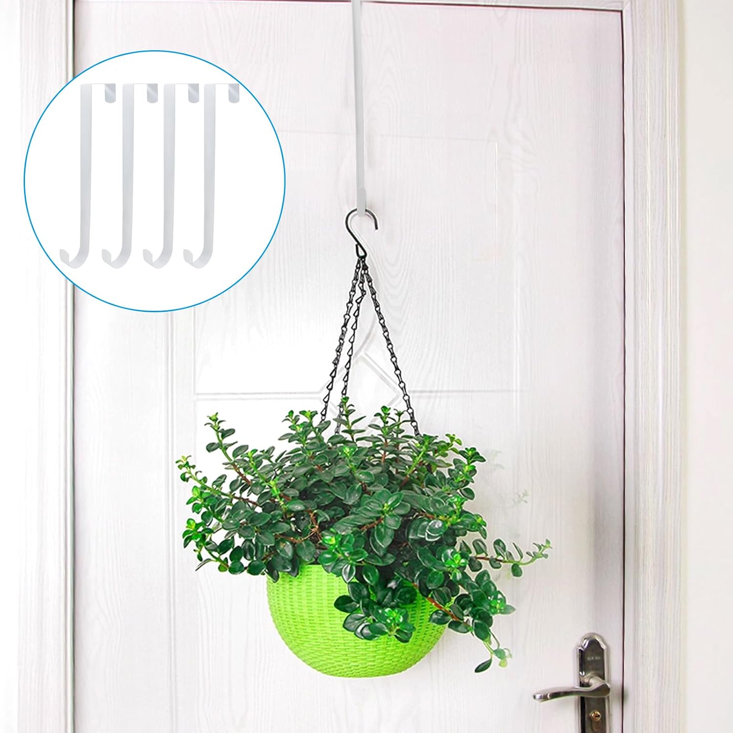 12 Inch Wreath Hangers for Front Door, White, 4 Pcs