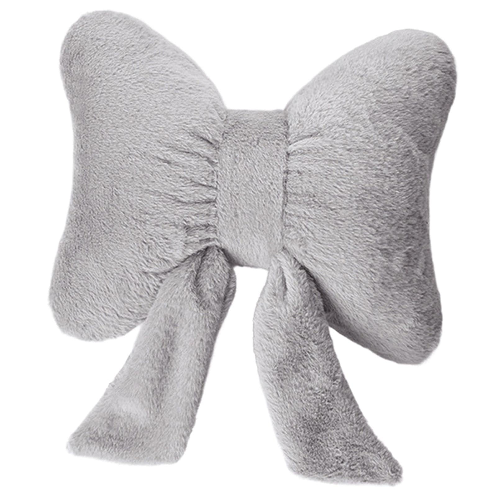 Enakshi®Plush Bow Throw Pillow Aesthetic Versatile Ornament for Dorm Car Living Room Gray|Home & Garden|Home Décor|Pillows