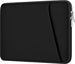Askuko 15.6 Inch Laptop Sleeve Case - Shockproof Protective Bag with Front Pocket for HP Dell ASUS Lenovo, Black