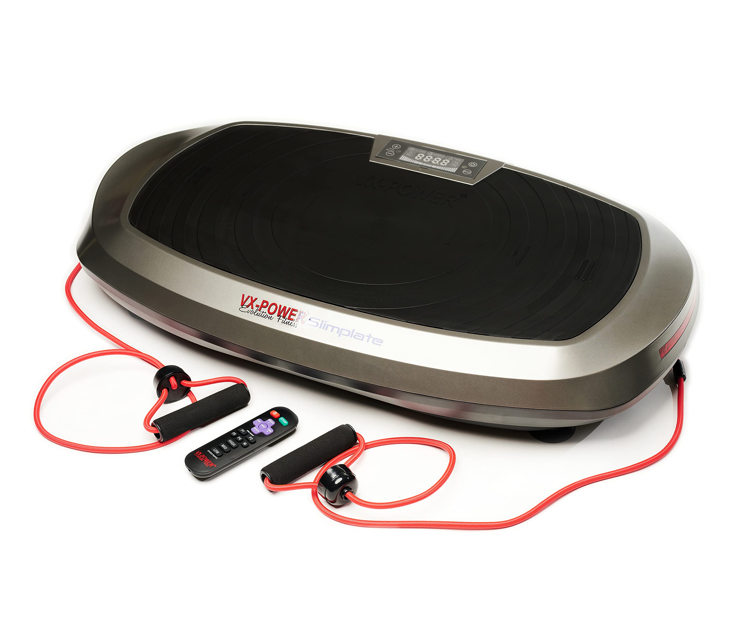 VX-Power Slimplate Galaxy - Vibration Plate Whole Body Vibration Platform Exercise Machine with Resistance Cords for Body Shaping