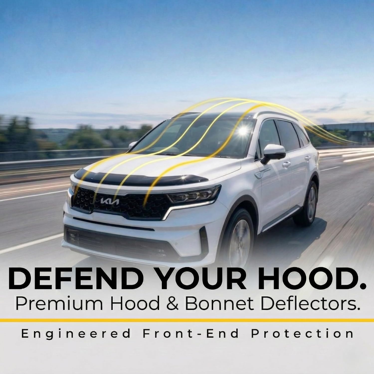 Front Hood Deflector Bugflector/Bug Shield Compatible with Mercedes Metris 2016-2024, Low Profile Hood Protector, ABS Bug Guard Design, Auto Exterior Accessories, Black