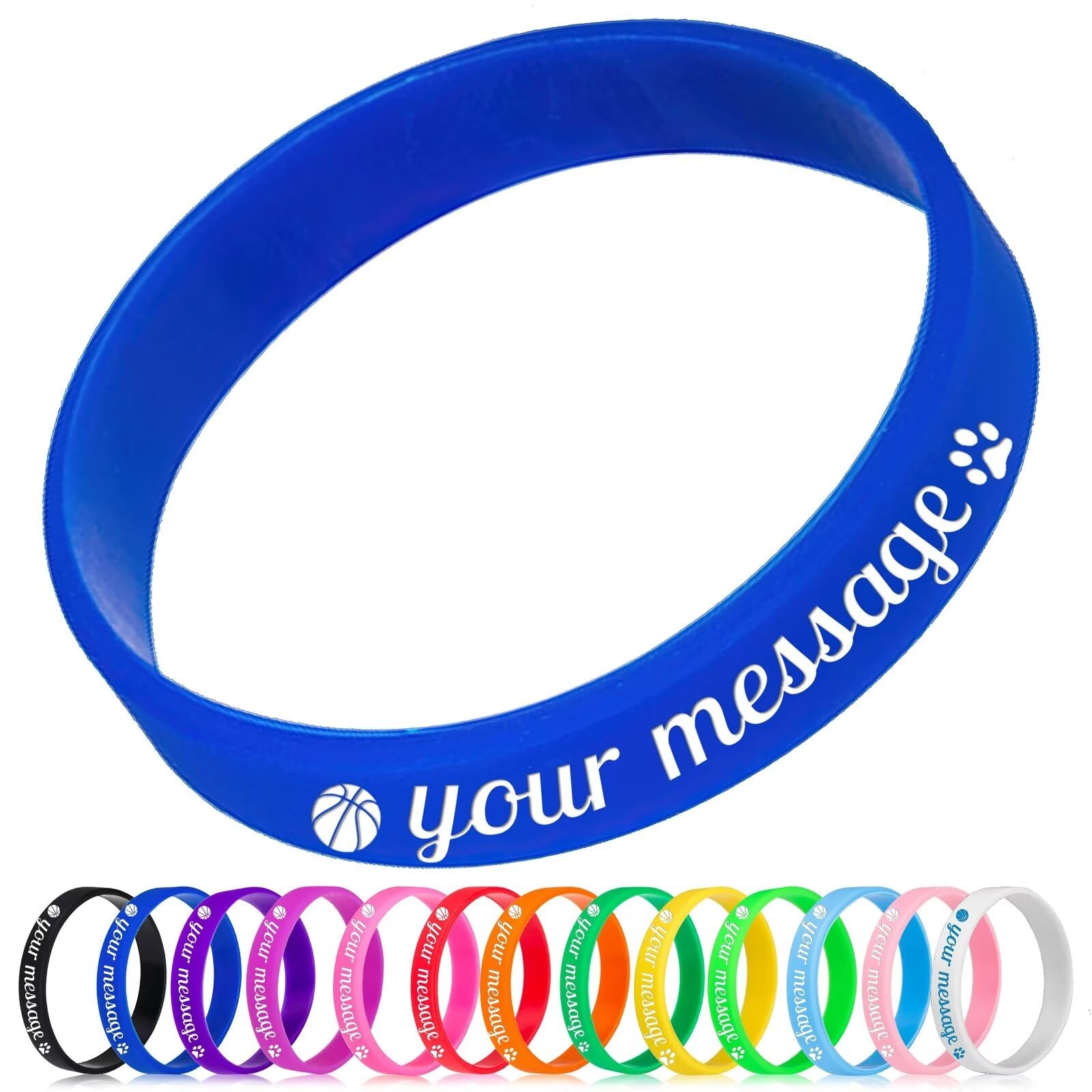 Aokizkdzsw Custom Silicone Wristbands - Personalized Customizable Rubber Bracelets - Customized for text/LOGO, Motivation, Events, Gifts, Support, Awareness