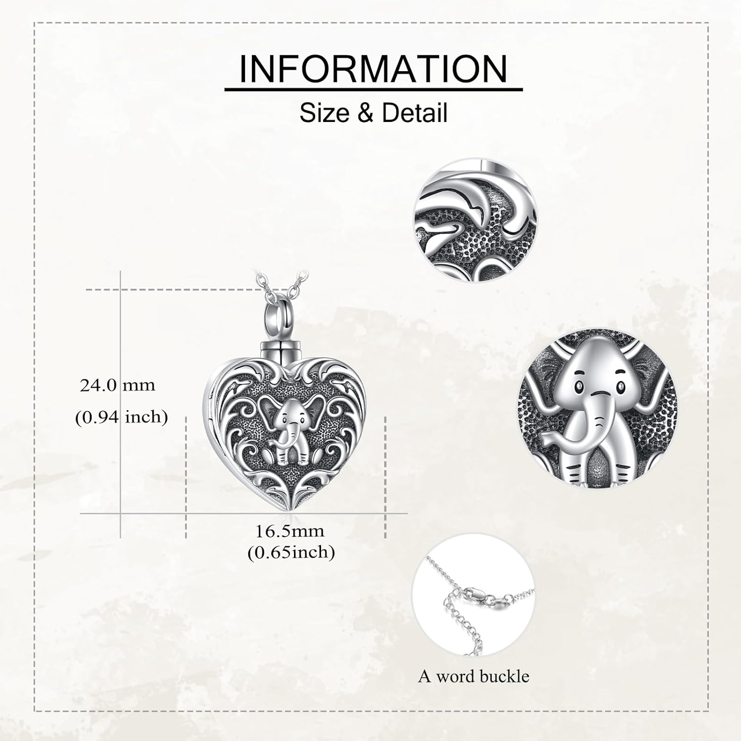 ONEFINITY Sterling Silver Locket for Ashes Always in My Heart Urn Necklace for Ashes Heart Locket That Holds Pictures for Women Ashes Necklace Keepsake Memorial Ash Jewelry - Image 5