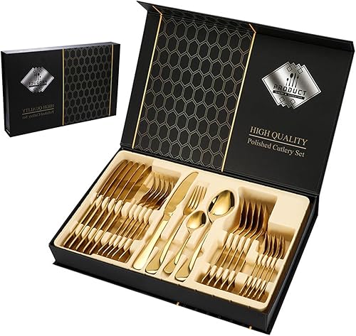 Cubiertos de cocina, acero inoxidable, oro. hermoso juego de cubiertos de acero inoxidable nórdico de lujo para el hogar, cubiertos con cuchillo,