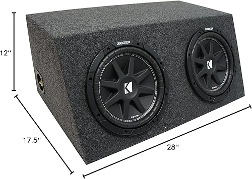 Miniatura 4 de KICKER Paquete 43C124-N con estéreo universal para coche Hatchback sellado doble 12" Comp C12 Sub Box Enclosure - Final 2 Ohm