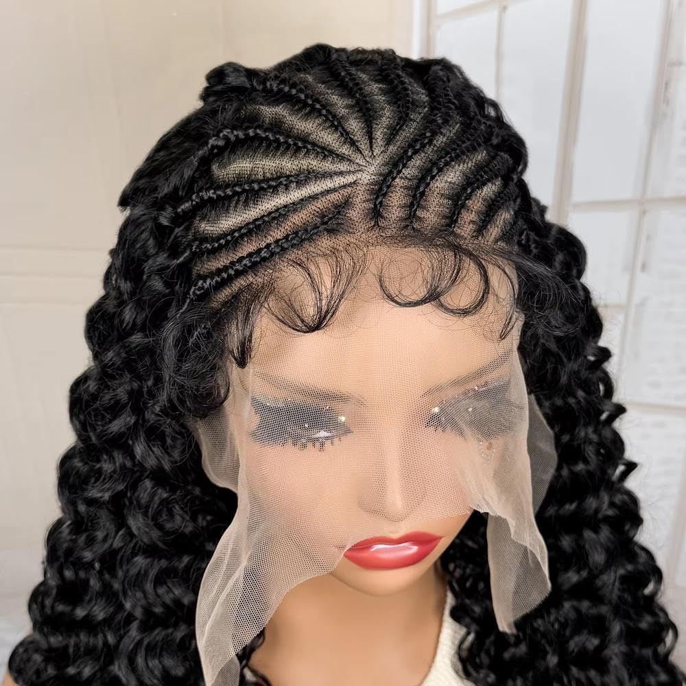 Haarpflege 13x6 Lace Frontal Cornrow Flechtperücke Mit Locken 22 Zoll Für Schwarze Frauen