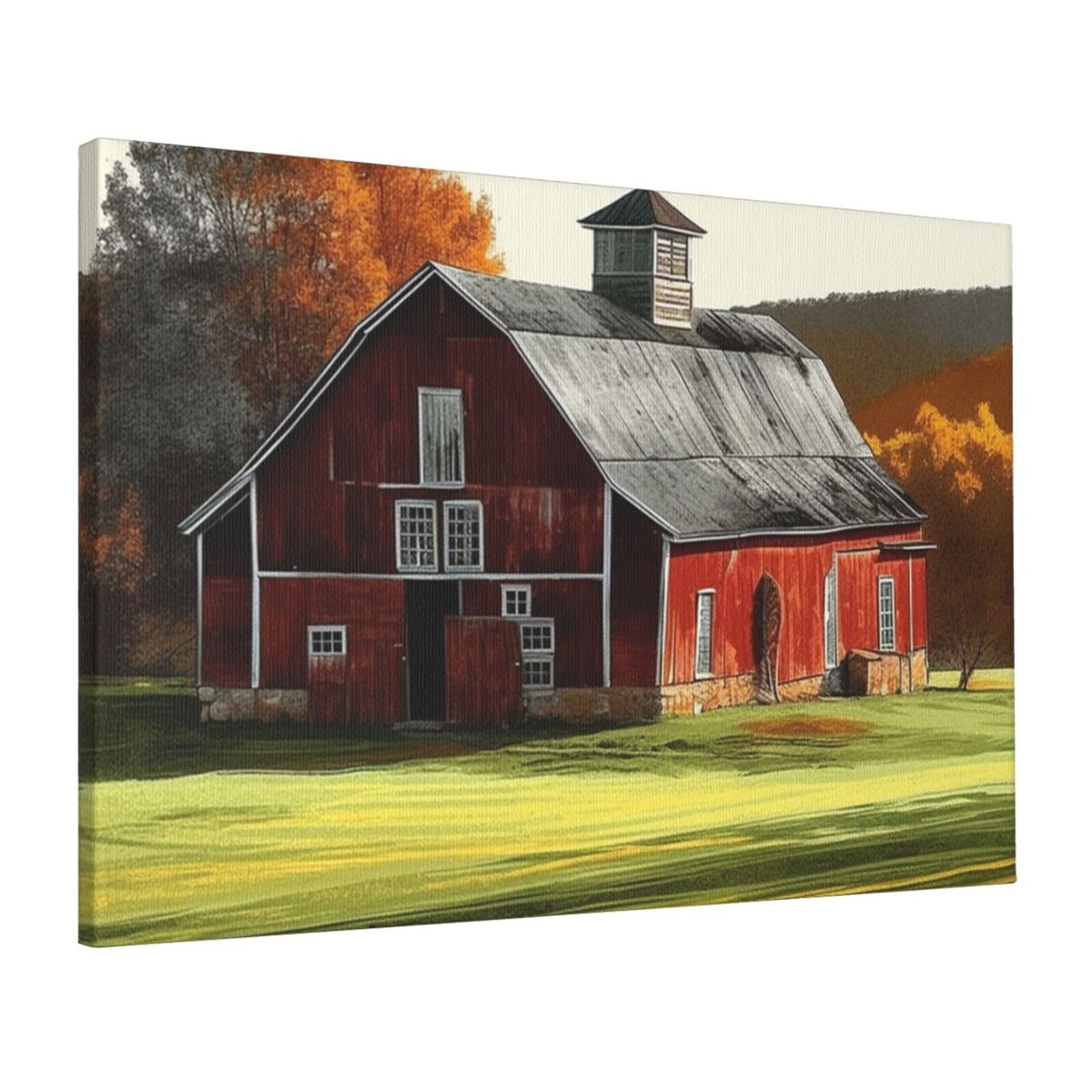 FodPand Canvas Wall Art for Living Room Wall Decor 16"x24" Modern Artwork Painting Pictures Hanging Canvas Prints Barn Aesthetic Wall Art for Bedroom Bathroom Office Wallart Decor