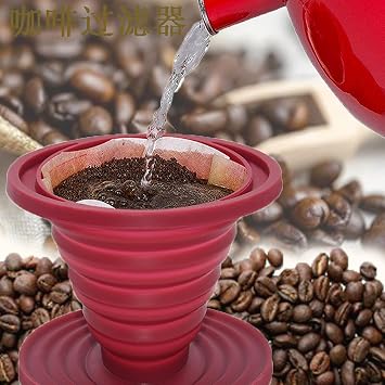 Collapsible Pour Over Coffee Dripper,Portable Camping Pour Over Coffee Maker, Reusable Silicone Pour Over Coffee Filter for Backpacking Camping Home Office