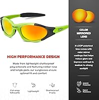 Vista 48 de X LOOP Youth Sports Polarized Sunglasses for Boys Kids Teens Age 8-16 Baseball Wrap Around UV400 Glasses