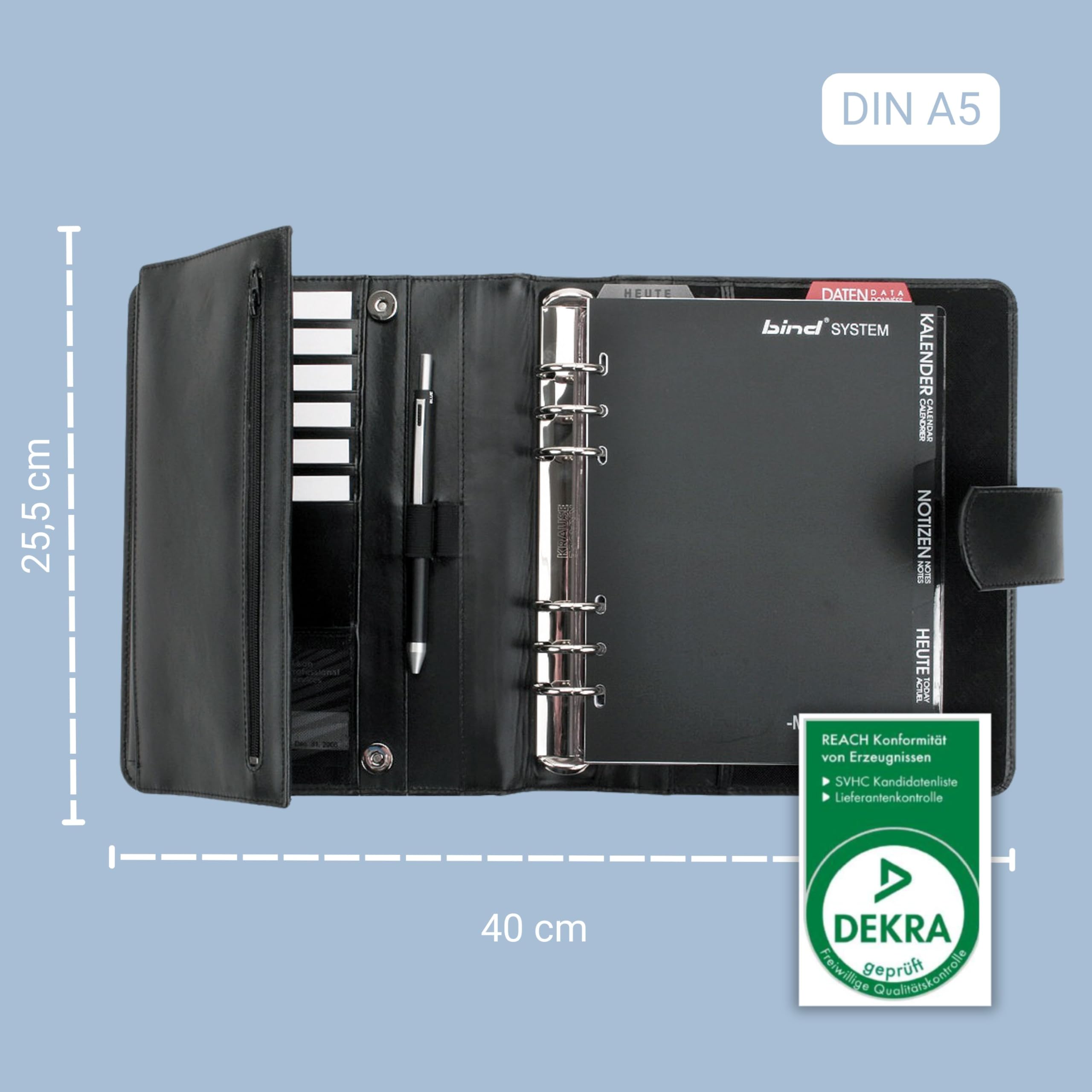 Agenda Ricaricabile In Pelle A5 Caramello - Compatibile Filofax, Organizer 6 Anelli, 52 Settimane Senza Data - Foto 5