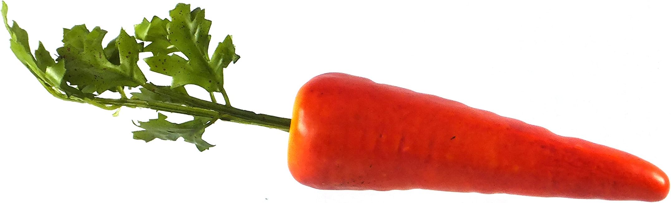 6pc Artificial Carrot Orange Large 6-Inch - Plastic Decorative Carrots Vegetable Fruit - Six Pieces