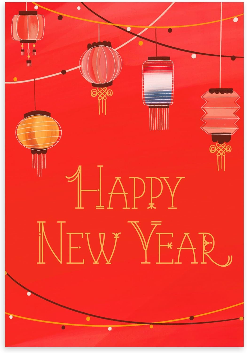 Hallmark Business Chinese New Year Card (Illustrated Lanterns) (Pack of 25 Greeting Cards)