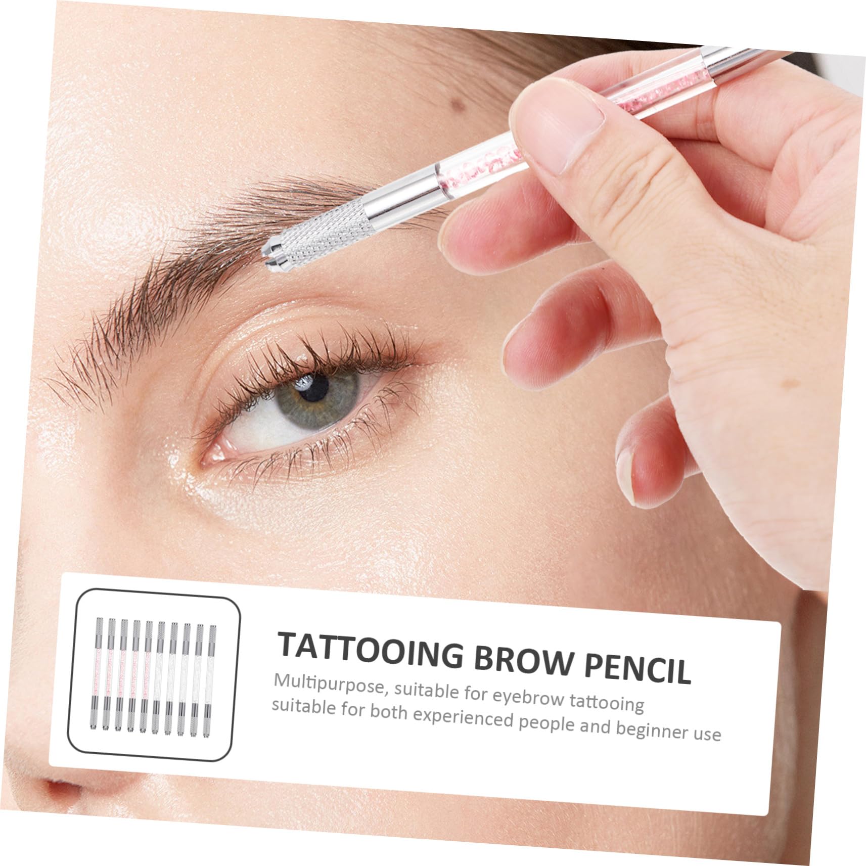 Augenbrauen Microblading Stift Doppelseitig Abs, 10 Stück, für Anfänger