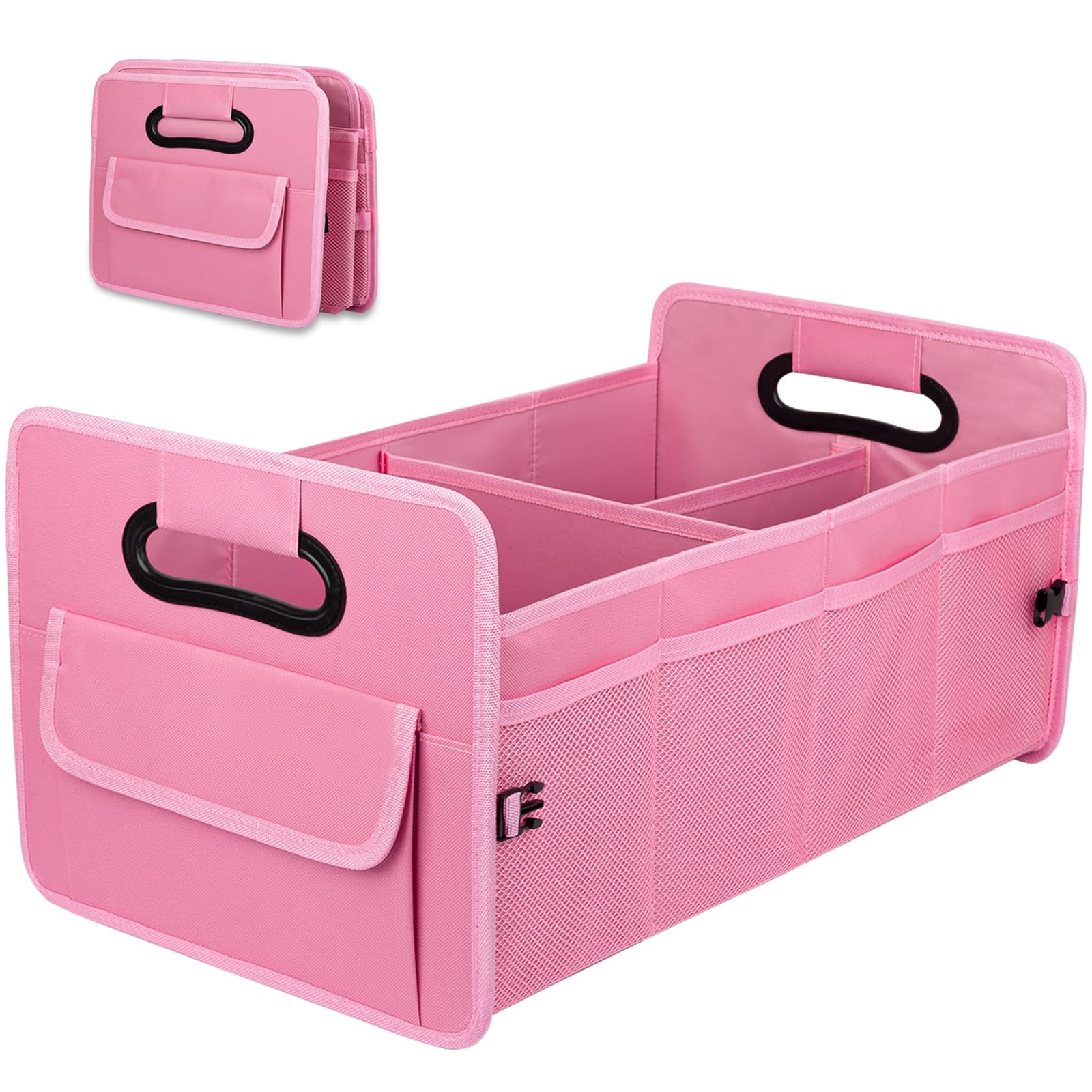 JiatuA Car Trunk Organizer, Car Organizers and Storage Collapsible Multi Compartment Container Box, Adjustable Car Accessories for SUV Sedan Truck,