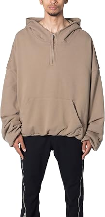 mnml Mens Mens Lined Baggy 3/4 Zip Hoodie