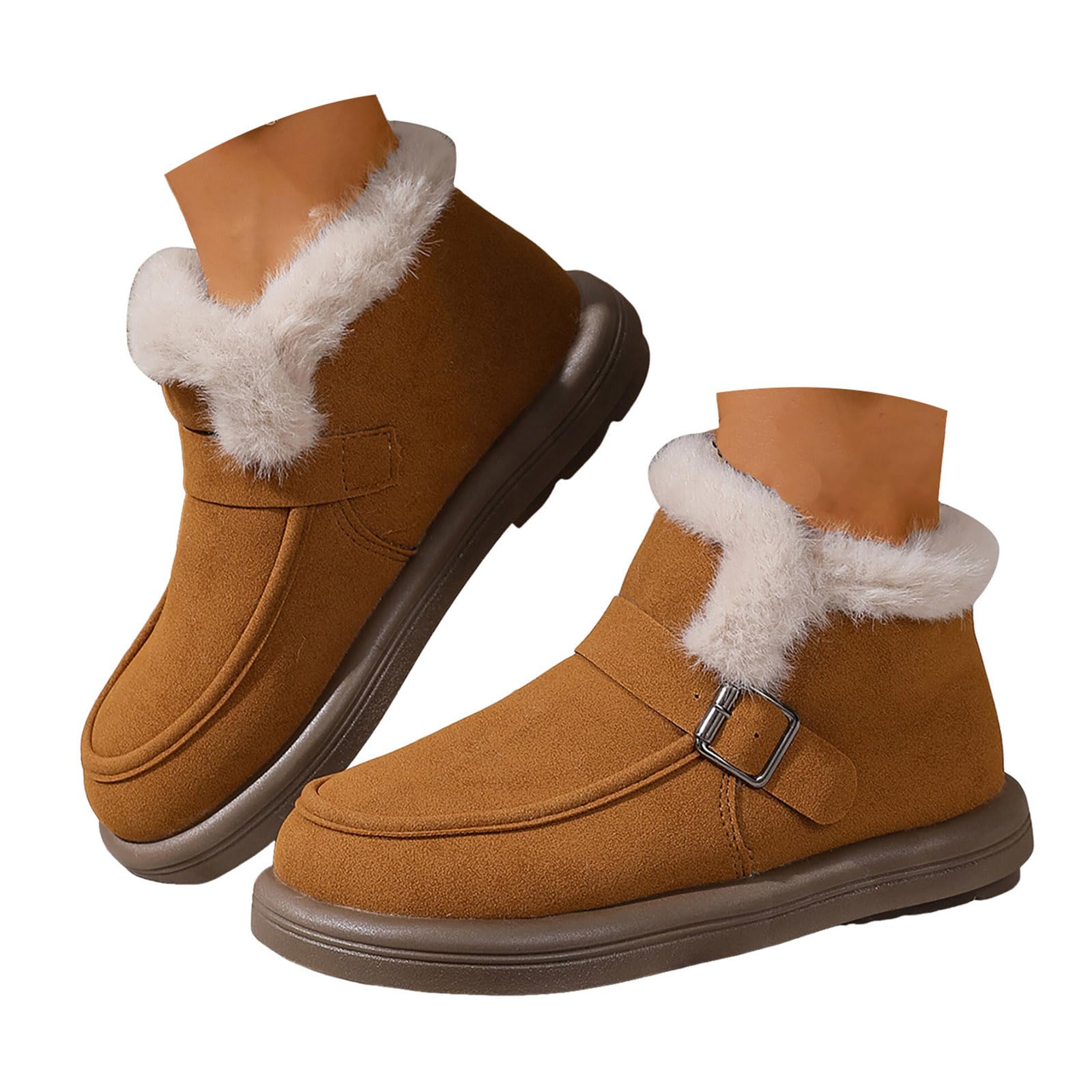 Comfortable Snow Boots for Women Winter Boot Waterproof Lightweight Warm fleece Lined Ankle Booties Outdoor Casual Slip on