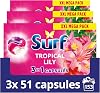 Surf 3 in 1 Laundry Washing Detergent Capsules Tropical Lily 51 Washes