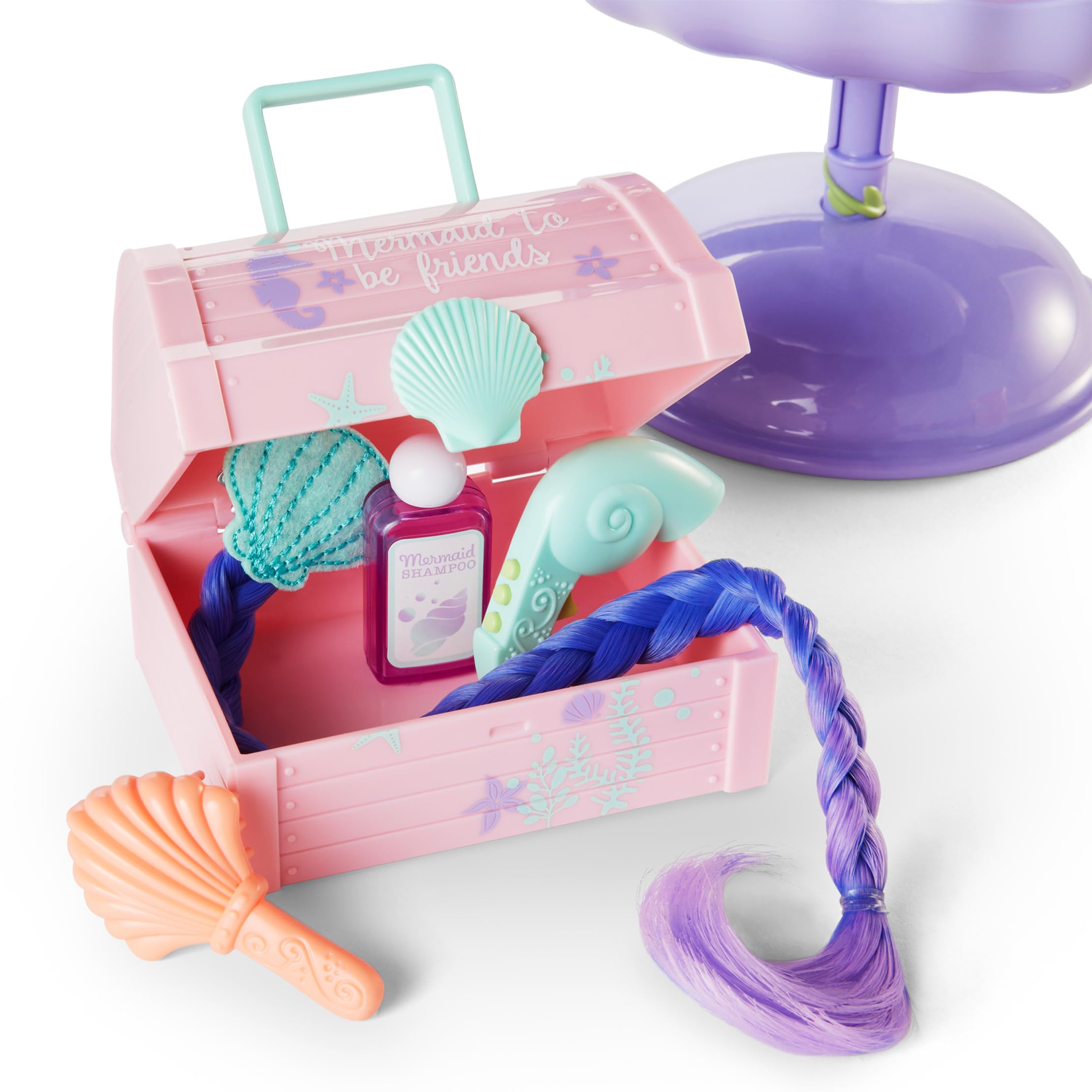 American Girl WellieWishers 36.8 cm lalka muszla zestaw do zabawy z przedłużkami włosów, które zmieniają kolor, dla dzieci w wieku od 4 lat