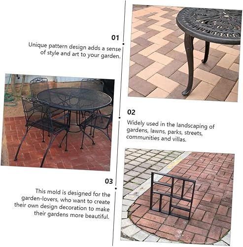 Miniatura 7 de Yardwe Molde cuadrado de ocho rejillas para pavimento de concreto para pasarela, piedra de pavimento, decoración al aire libre para macetas de suelo