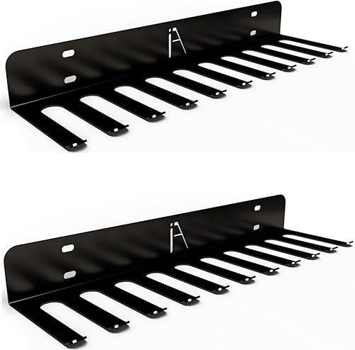 Miniatura 8 de USA Omega - Estante de almacenamiento de gimnasio con 9 o 11 ganchos, organizador de pared de gimnasio resistente, almacenamiento de accesorios de