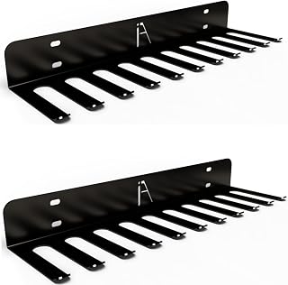 IRON AMERICAN USA Omega Beast Gym Storage Rack 9 OR 11 Hook Heavy-Duty Gym Wall Organizer Gym Caddy Hanger - Gym Accessory Storage - Resistance Bands, Jump Ropes, Barbells, Lifting Belts, Cable Attachments - 2pk
