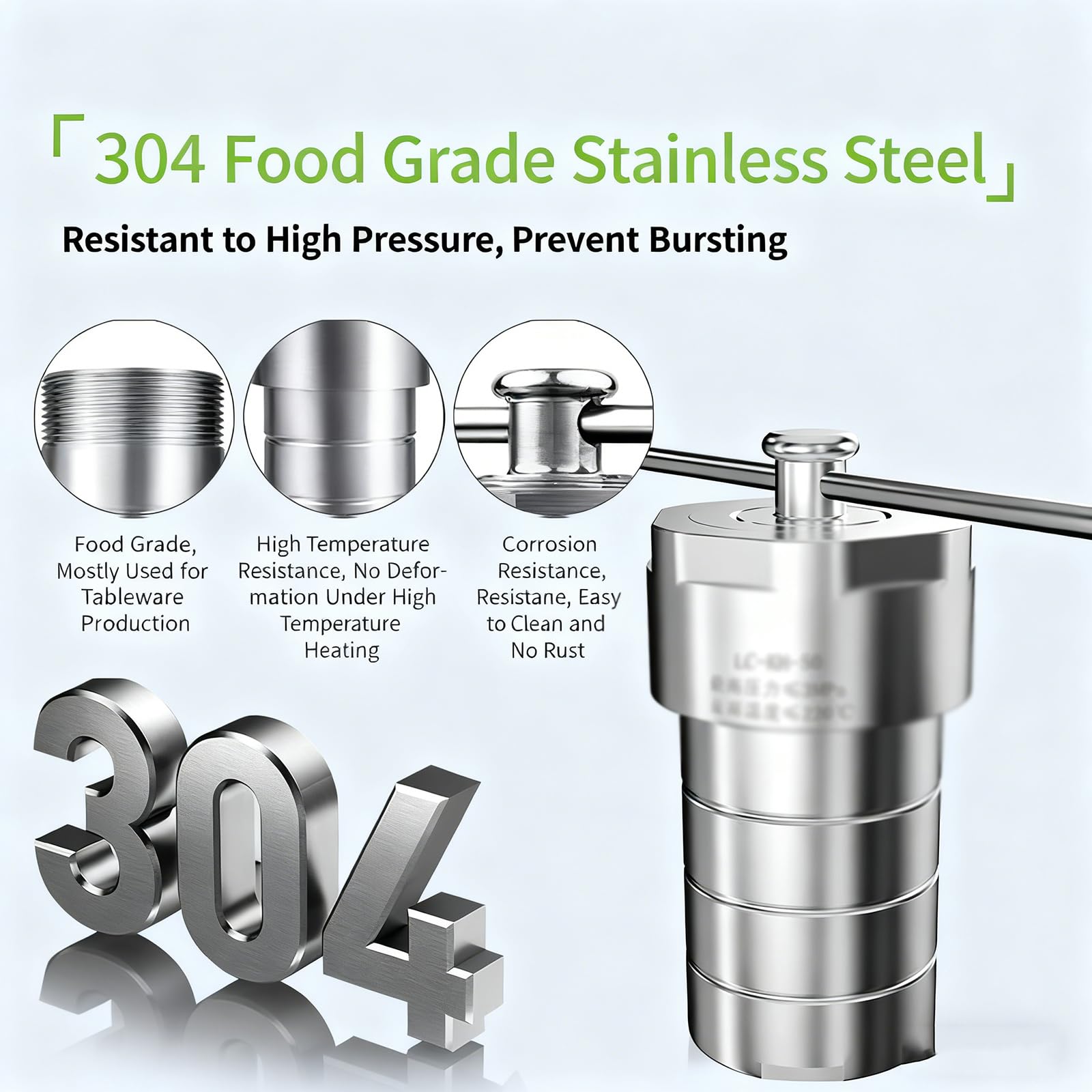 Reactor De Síntesis Hidrotermal, Reactor De Presión Al Vacío, Material De Acero Inoxidable, Capacidad De 25-300 Ml, con Orificio De Alivio De Presión, para Experimentos Químicos