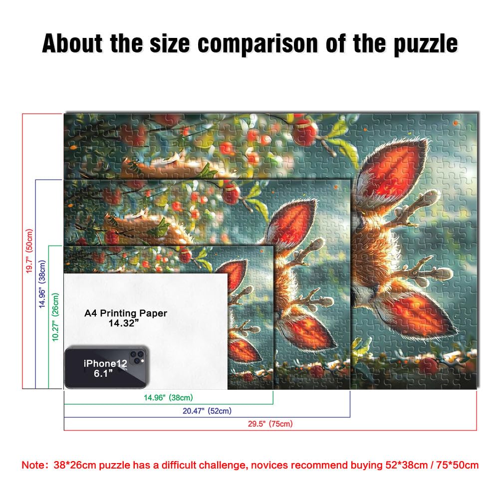 Schöner Gazellen-Cartoon Puzzle 2000 Teile für Erwachsene Lernspielzeug für die ganze Familie Geschenk zum Geburtstag 70x100cm