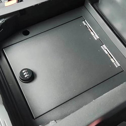 Miniatura 7 de Bandeja organizadora de consola central, caja de seguridad para armas, compatible con Ford F150 2021 2022 2023 2024, reposabrazos de almacenamiento