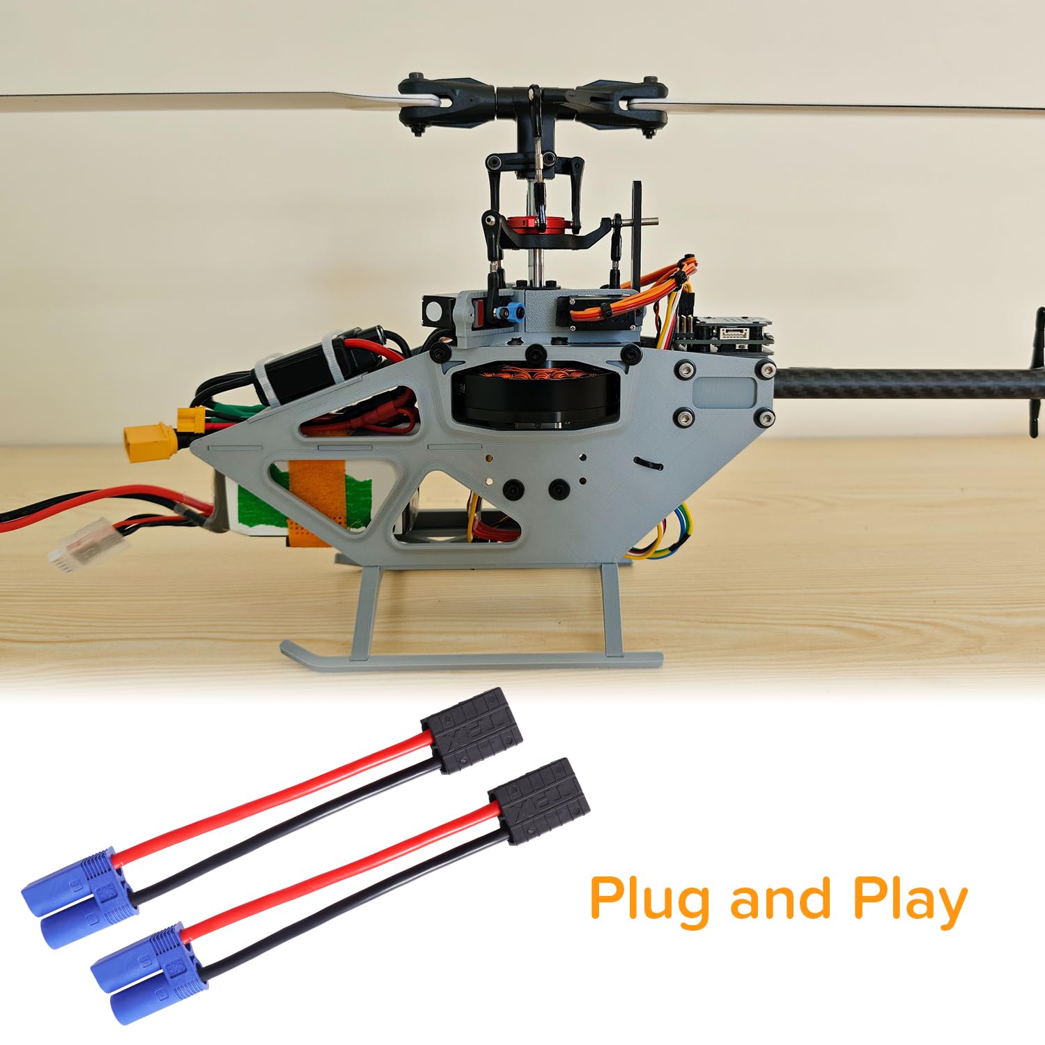 2 Sztuk Kompatybilne z Traxxas do EC5 Adapterem, EC5 Męski do Kompatybilnego z TRX Żeński Wtyk Złącza, z 10cm 14AWG Silikonowym Kablem, do Akumulatora RC LiPo