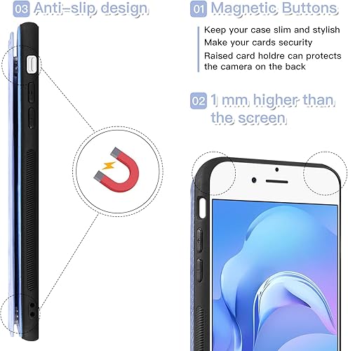 Miniatura 8 de Asuwish Funda de teléfono para Samsung Galaxy A51 4G con protector de pantalla de vidrio templado y cartera de mármol con tapa abatible, soporte