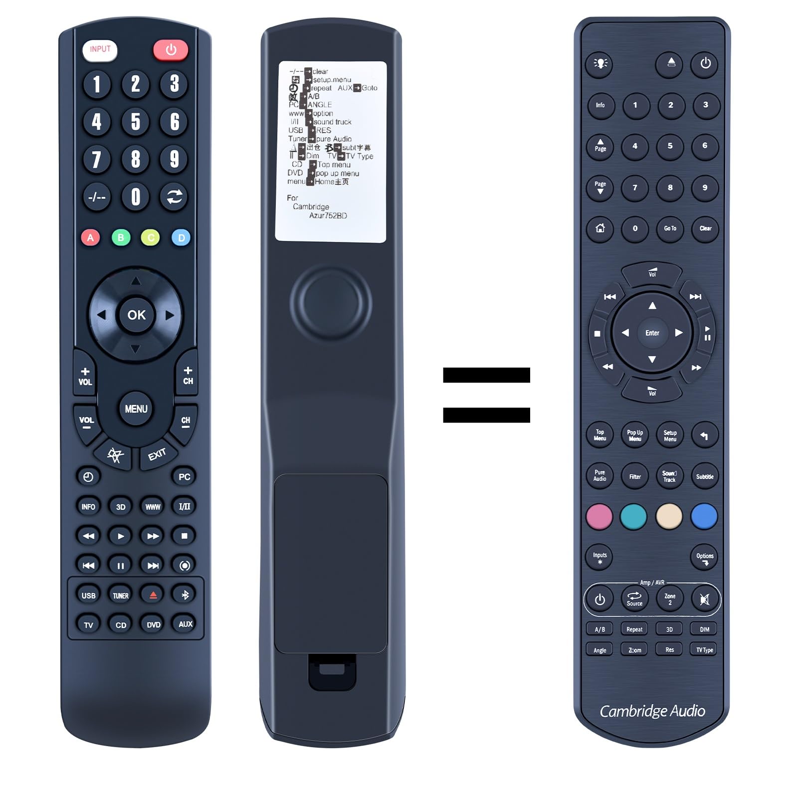 New Replace Remote Control for Cambridge Audio AZUR752BD Azur 752BD Azur 751BD Azur 651BD Azur 650BD