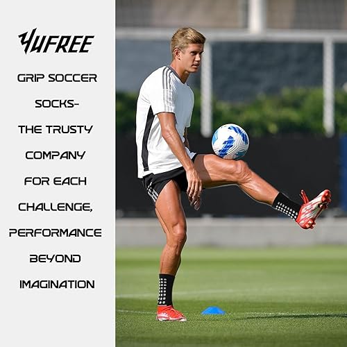 Miniatura 3 de Yufree Calcetines de fútbol para hombre, antideslizantes, almohadillas de agarre antideslizantes para fútbol, baloncesto, deportes, 4 pares