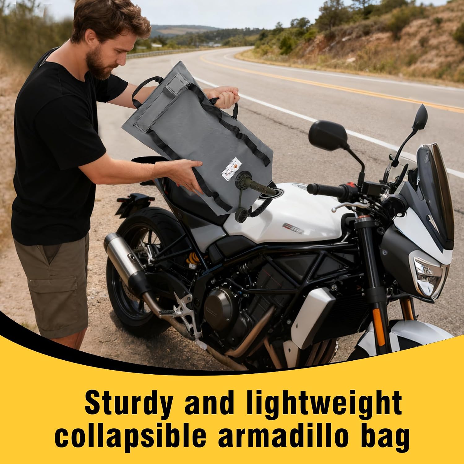 3 Gallon Armadillo Bag, Double Wear Resistant Collapsible Utility Bladder for Safe Transportation and Storage of Automotive Fluids, for Motorcycles, ATVs, UTVs
