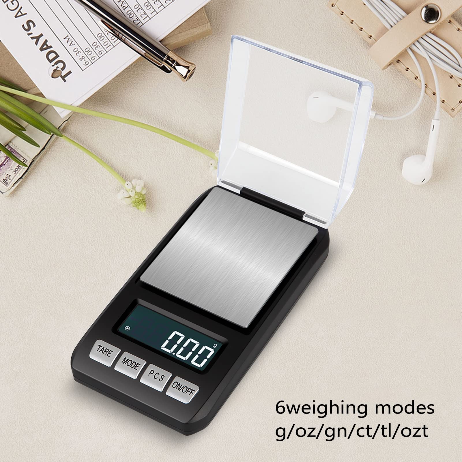 Balance à café avec grand écran LCD rétroéclairé 500 g x 0,01 - Balance numérique de cuisine pour nourriture, voyage, expresso