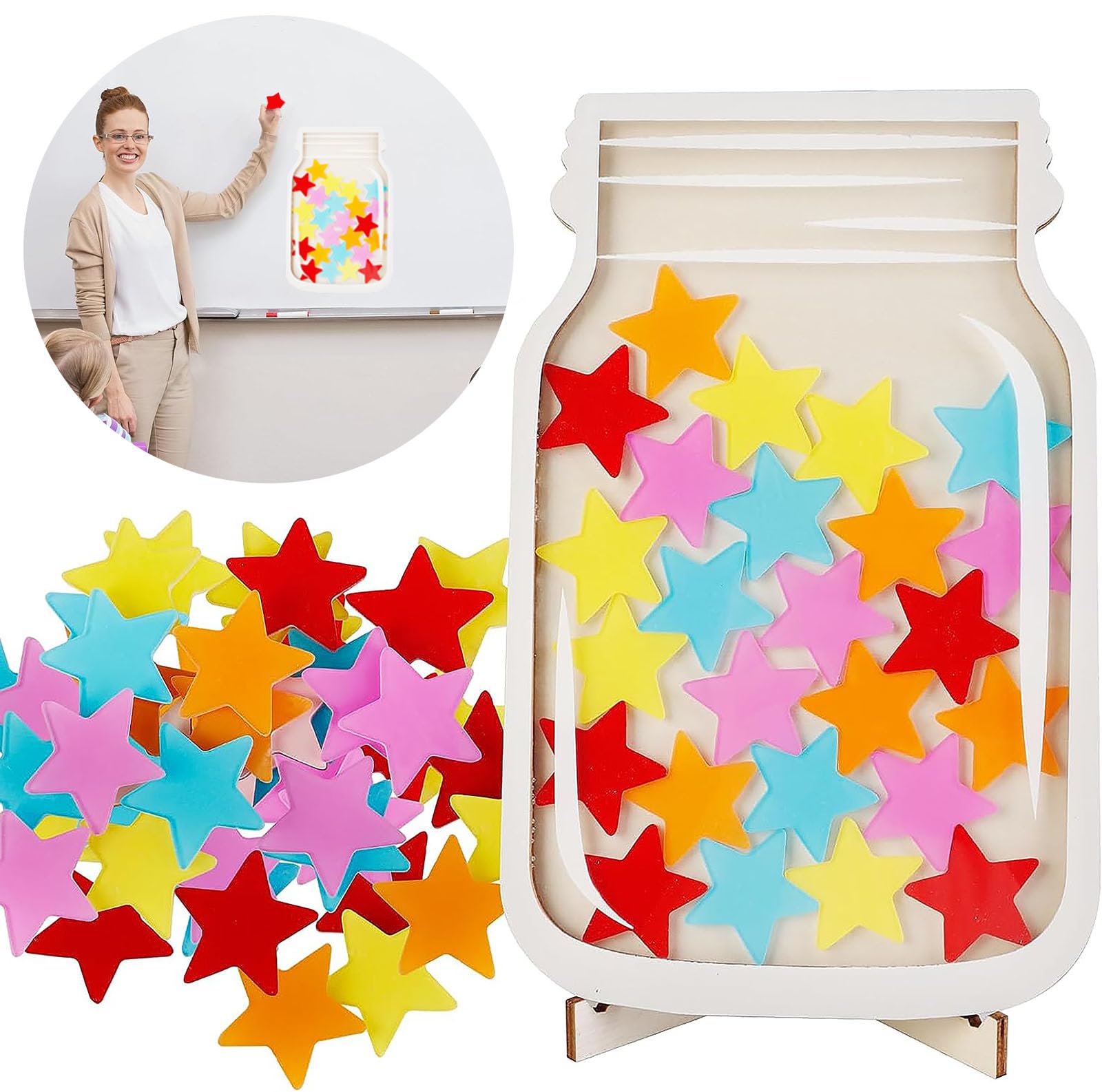 GdosRuth Classroom Reward Jar Magnetic Reward Jars for Kids Behavior Reward Chart for Kids Positive Behavior Jar Potty Training