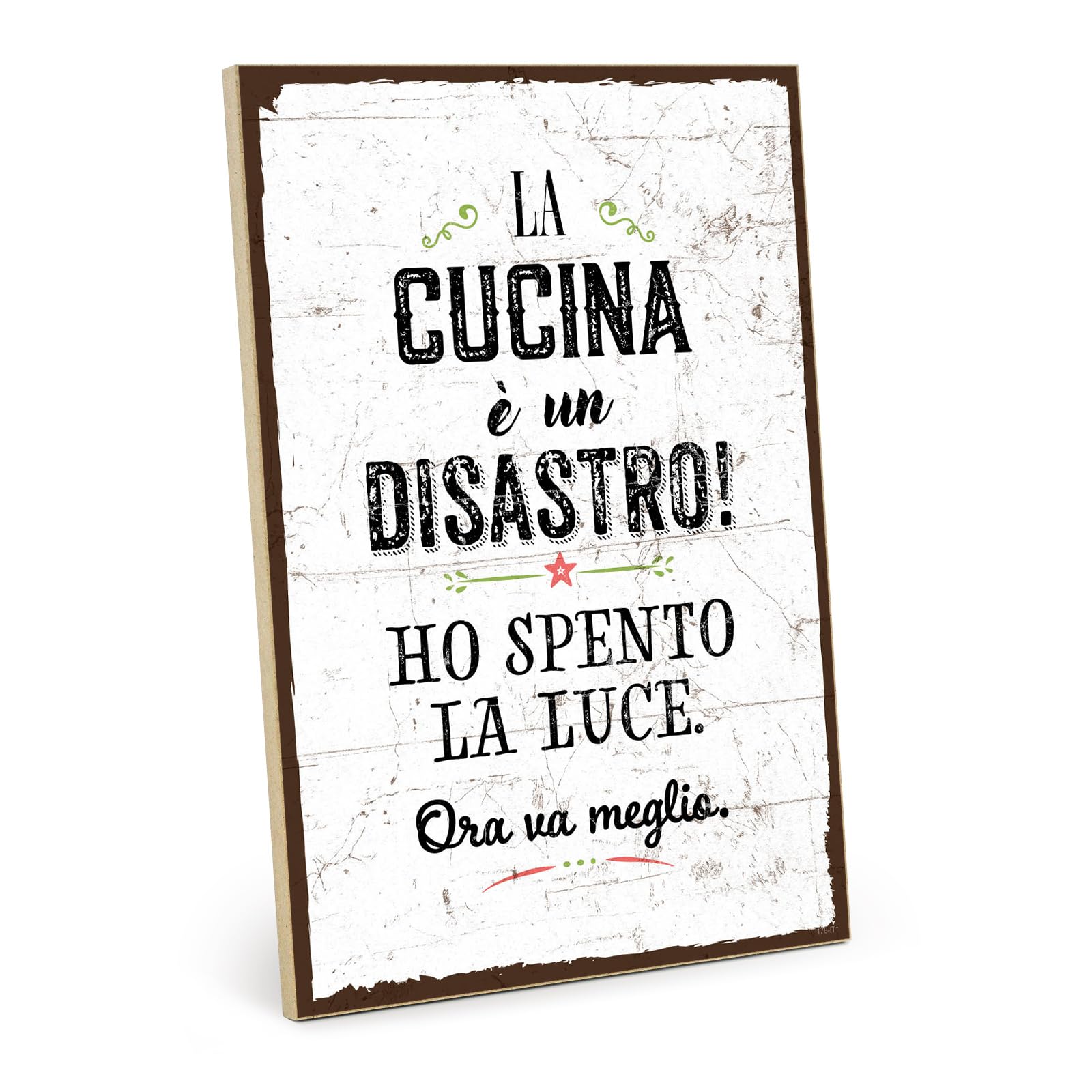 TypeStoff Targa In Legno Con Scritta - Bella Cucina - In Stile Vintage